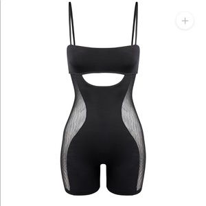 LEAU black illusion romper *nwt*